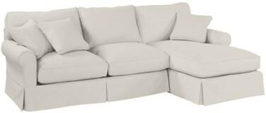 Baldwin 2-Piece Sectional Slipcover - Right Arm Chaise & Left Arm Loveseat - Off White Twill - Ballard Designs