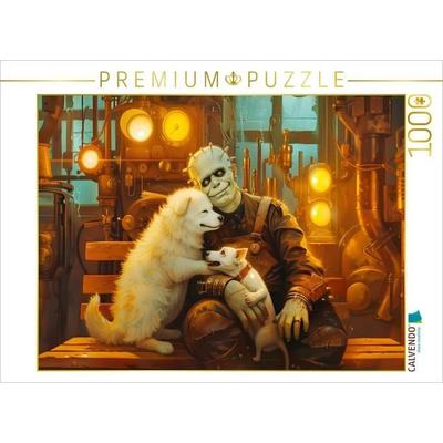 CALVENDO Puzzle Ein Motiv aus dem Kalender 'Bücher; Liebe und ein kleiner Hund' | 1000 Teile Lege-Größe 64x48cm Foto-Puzzle für glückliche Stunden,