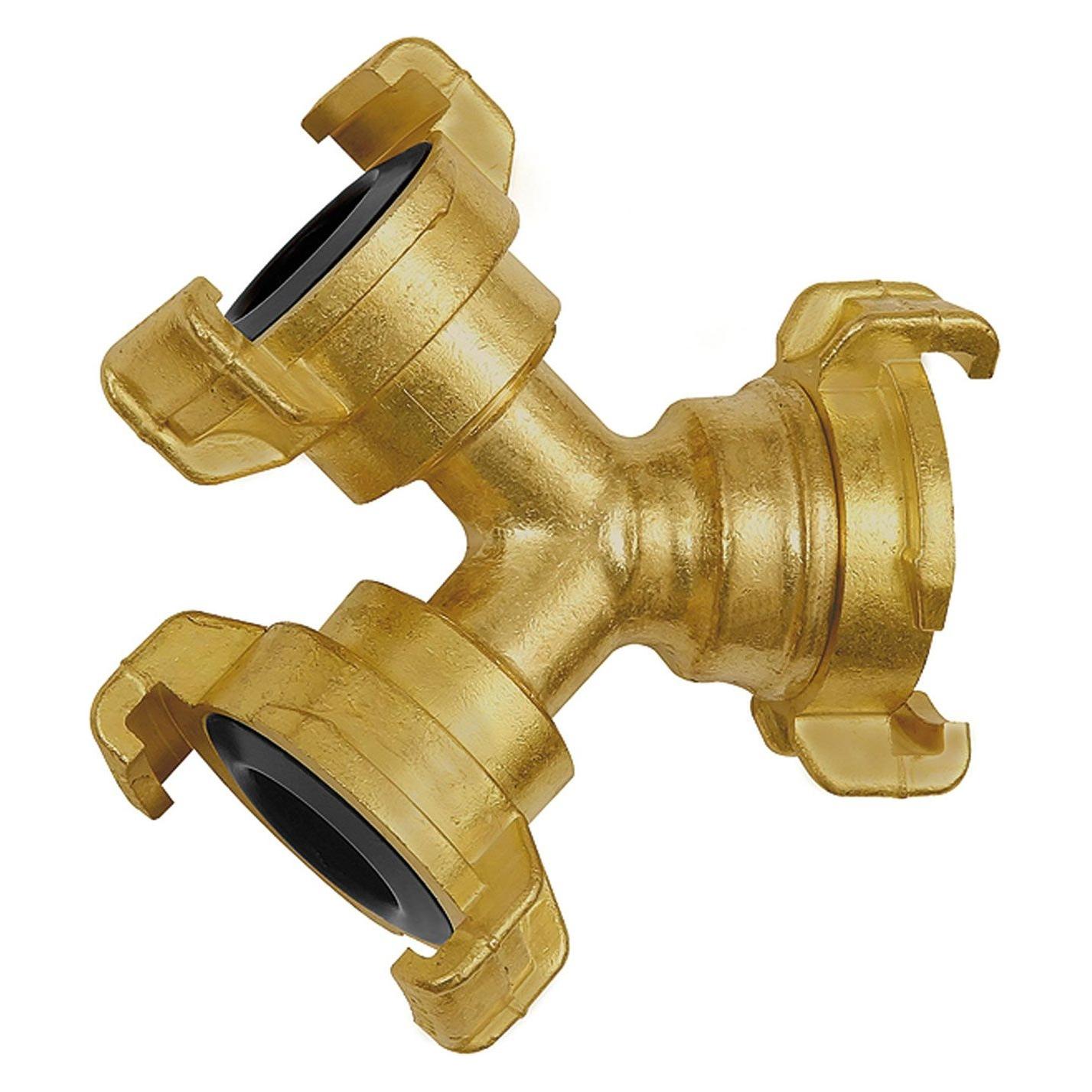 Riegler GEKA-Abzweigstück, Messing blank, 3 x GEKA-Kupplungen (Kupplung, 10 mm) (K 611)