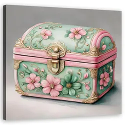 WANDBILD retro vintage truhe