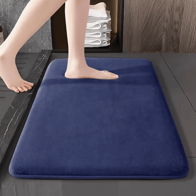 Inspire Curations Super Absorbent Coral Velvet Non Slip Bath Mat 04 Blue 60cmx200cm