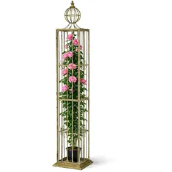 DanDiBo Rankhilfe Metall Garten Rosensäule Rosenturm 230 cm Ranksäule 93970 Rankgitter Rosen Säule Garten Kletterhilfe Outdoor