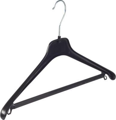 Kunststoffkleiderbügel HL245, mit Steg, B 450 mm, schwarz