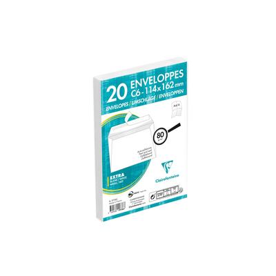 Clairefontaine 500x Umschläge haftklebend 114x162mm/C6, 80g - Weiß 9736C