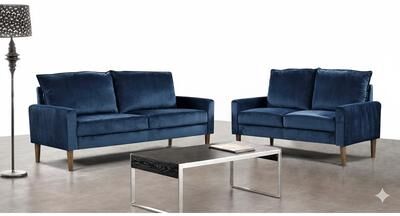 US Pride Furniture Container furniture Velvet Fabric 2pcs Living Room Set , Loveseat and Sofa
