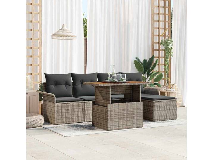 vidaXL Garten-Sofa-Set 6 stk. Grau