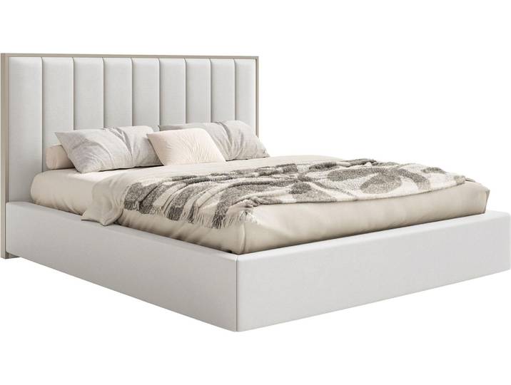 Selsey Togents - Lit Tapissé 180x200 avec Revêtement Velours\, Blanc