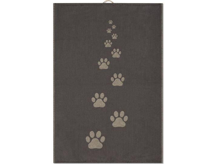 Geschirrtuch ROSS Hundepfoten 3er-Pack , grau (anthrazit, natur), B:18cm H:4cm L:27cm T:4cm, 100% Baumwolle, Geschirrtücher, Geschirrtuch