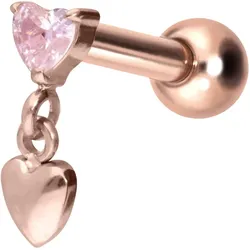 Titan Ohrpiercing mit Innengewinde 2 HERZEN