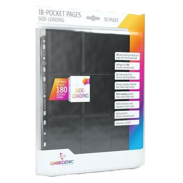 Gamegenic GGS30001 - Seiteneinschub mit 18 Taschen, 10 stk. Packung, schwarz (GGS30001)
