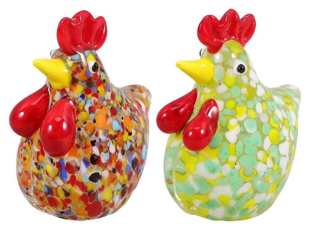 Merkloos Handgemaakt Glazen Kip Figuur voor Keuken Decoratie
