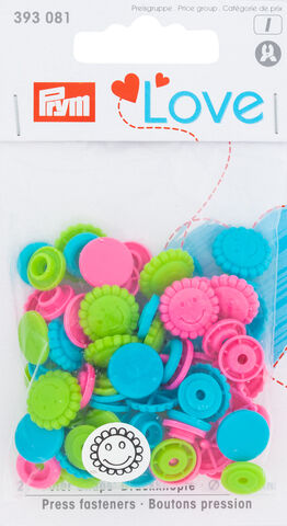 Prym Druckknöpfe "Color Snaps Sonnenblume", bunt, 13,6 mm Ø, 21 Stück
