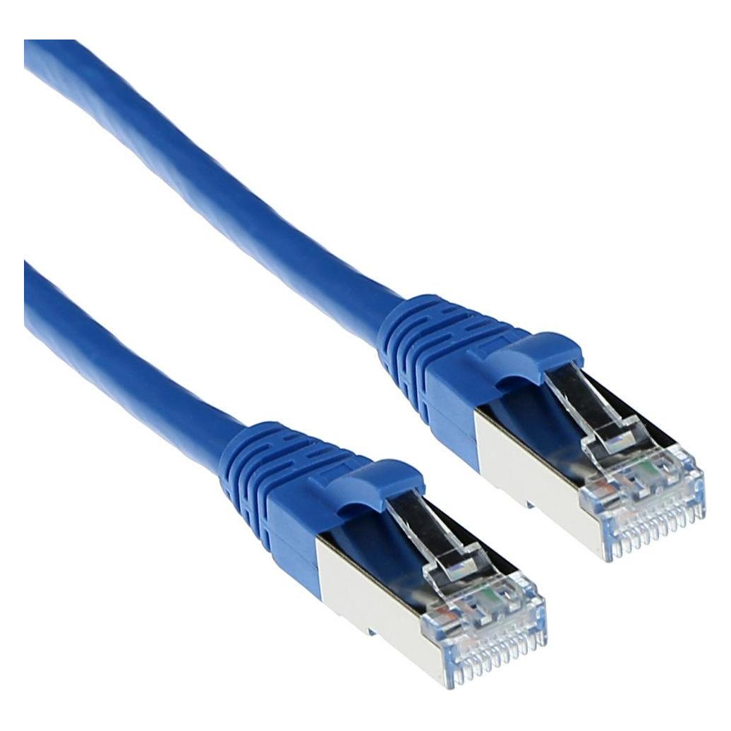 ACT Blue 2 meter SFTP CAT6A patch cable snagless with RJ45 connectors. Cat6a s/ftp snagless bu 2.00m (S/FTP, CAT6a, 2 m) (FB6602)