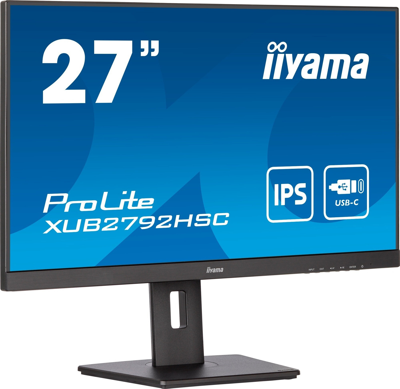 iiyama 27 inch ETE IPS Monitor, 1920x1080, 250 cd/m², Verstelbare Standaard (15 cm hoogte), Ingebouwde Speakers, USB-C (65W PD), HDMI, DisplayPort, 4 ms, USB-hub met 2x 3.0 poorten