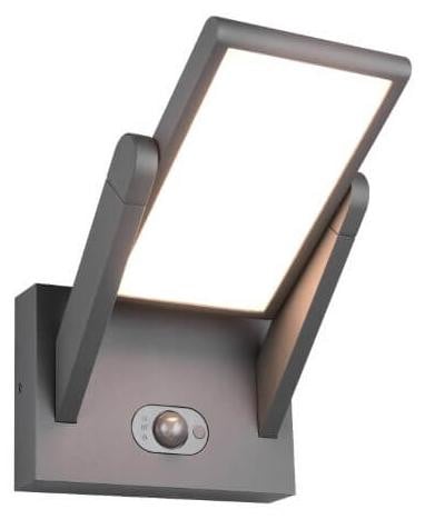 Trio Leuchten Malawi Hybride LED buitenwandlamp met bewegingssensor en solar werking in antraciet/grijs