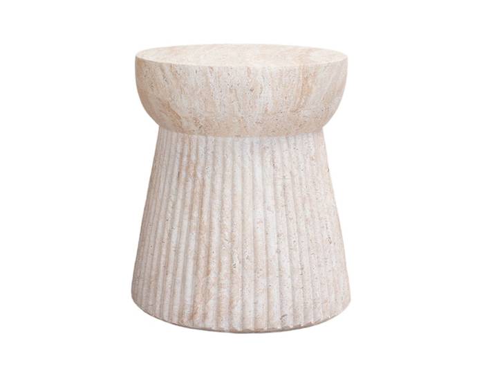 Table d'appoint ton pierre en argile fibrée ø37 cm