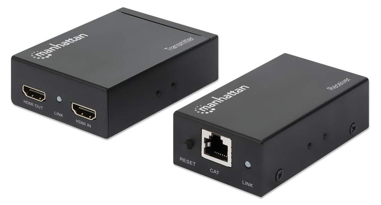 Manhattan Extender HDMI 1080p via Cat5e tot 50 m - Zwart