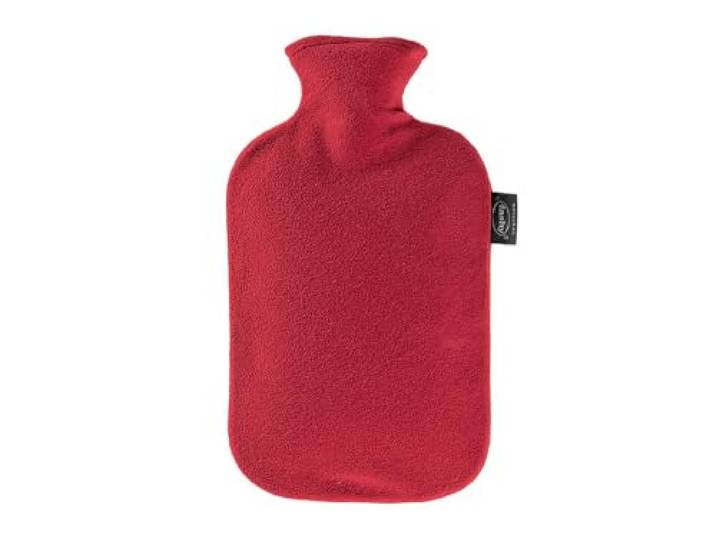 Fashy 6530 42 Wärmflasche, 2.0 L, Vliesbezug, Thermoplast, cranberry