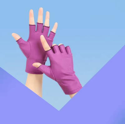 Inspire Essentials UV Protection Nail Art Gloves purple 1
