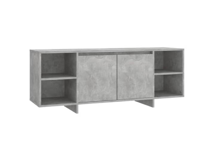 hliofuir TV-Schrank Betongrau 130x35x50 cm Lowboard Stabiles Lowboard in Beton-Optik für Wohnzimmer und Schlafzimmer mit 2 Türen und Einlegeböden für Multimedia.