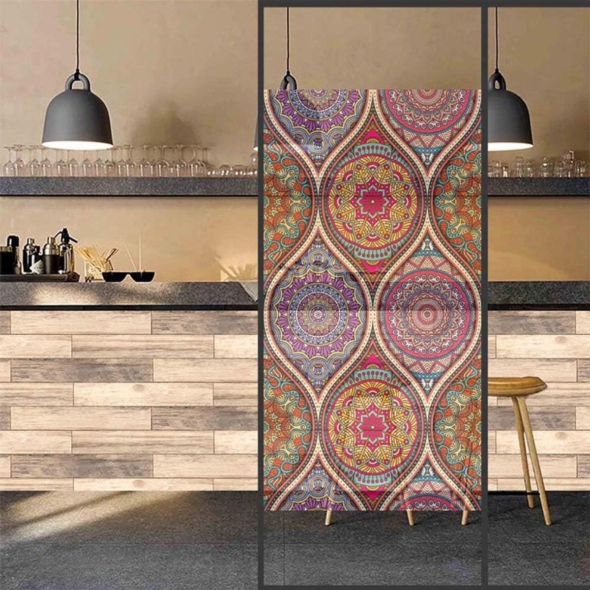 Raamfolie Privacy Zichtwerende Folie voor Badkamer en Keuken Gekleurd 120 x 58 cm