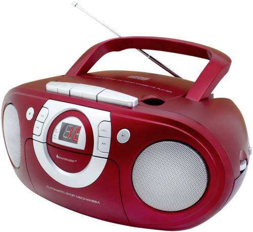 Soundmaster SCD5100RO CD-Radio UKW CD, AUX, Kassette, UKW Dunkelrot