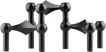 Inspire Curations Nordic Metal Molecular Candle Holder Molecular Candle Holder Modern Silver Candelabra For Home Decor 3pcs Black
