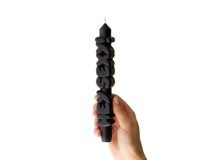 Kerze Taper candle HEY SEXY! schwarz