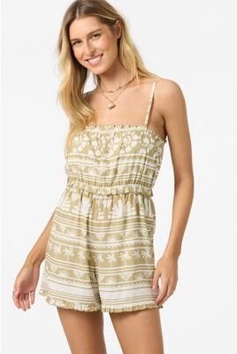 O'Neill s Micah Abstract Romper in Twill, Size 2XL, Viscose