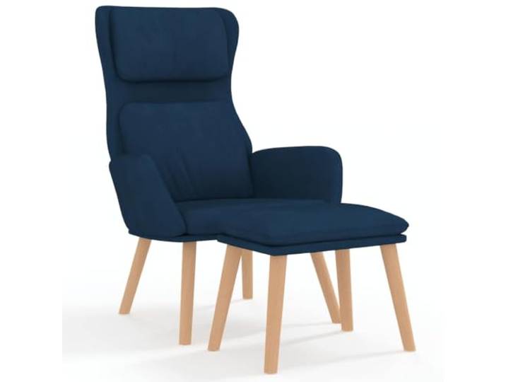 Heofavd Relaxsessel mit Hocker 2er Set Blau Samt Sessel Fernsehsessel