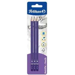 Pelikan 3x Bleistift HB blau