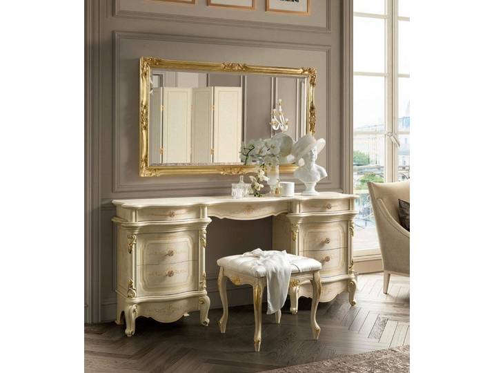 Xlmoebel Schminktisch Luxuriöses Holz-Möbel-Set mit Spiegel und Konsolen in elegantem Design (Schminktisch + Spiegel, 3-St., Schminktisch + Spiegel), Hergestellt in Italy