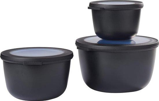 Unyqoos Set van 3 zwarte kommen - Nordic Zwart