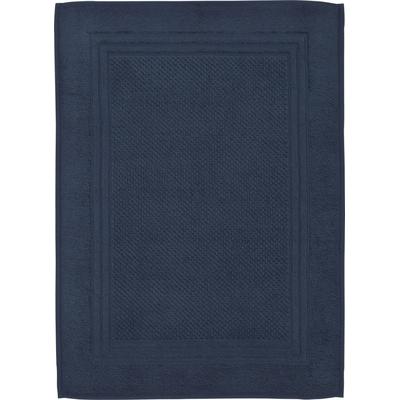 Duschmatte ROSS "Unifond", blau (nachtblau), H:1mm, Baumwolle, Badematten, Uni mit Bordüre, Badezimmerteppich, waschbar