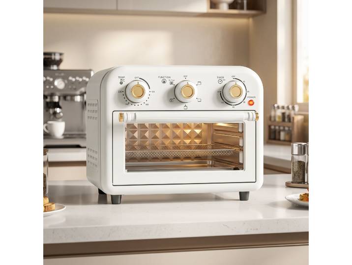 HOMCOM Four Friteuse à Air 12L 1200W Crème avec Accessoires