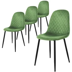 ESSZIMMERSTÜHLE 4er Set Salbei Samt