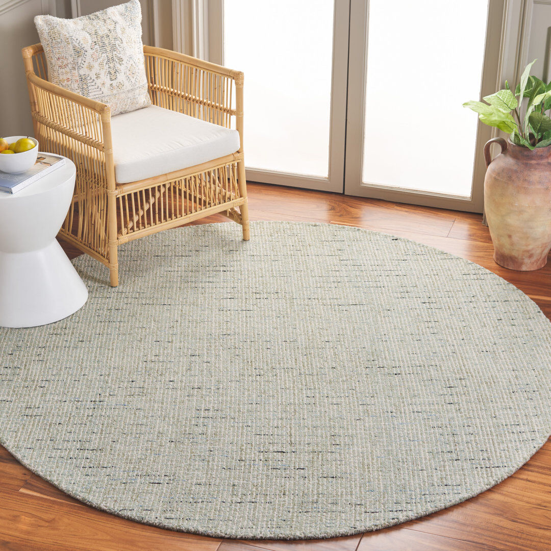 Bloomsbury Market Alfredine Wool Hand Tufted Area Rug Sage / Ivory Rectangle 69 X 122