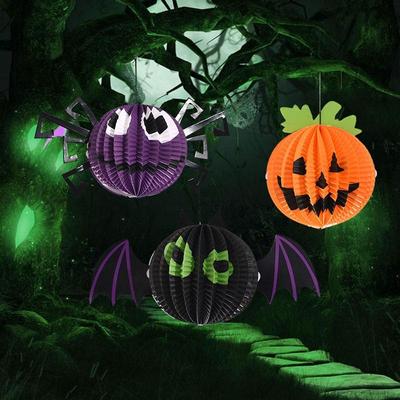Inspired Deals Creative Halloween Hanging Decorations Set Pumpkin Bat Spider Paper Ornaments 3 PCS pumpkins + Bats + Spiders