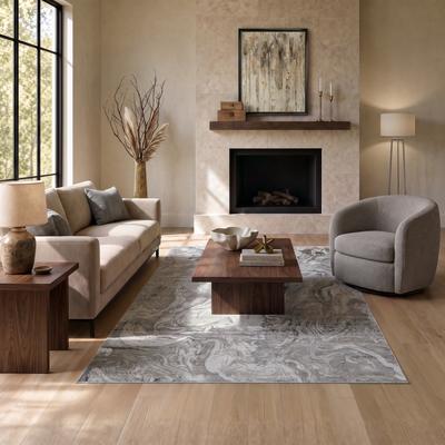 MDA Rugs Tongo Collection Abstract Ivory/Taupe/Grey Area Rug