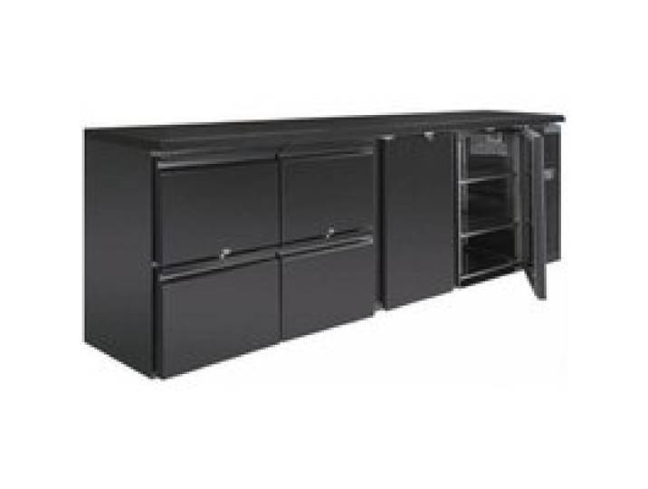 Arrière-bar 2 portes battantes 4 tiroirs 698 Litres noir 440 W 220 V - MONO