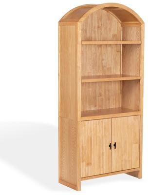 "SAFAVIEH Couture Elladora Ribbed 34.1-Inch Wood Bookshelf, Modern - 34"" W x 15"" D x 76"" H"