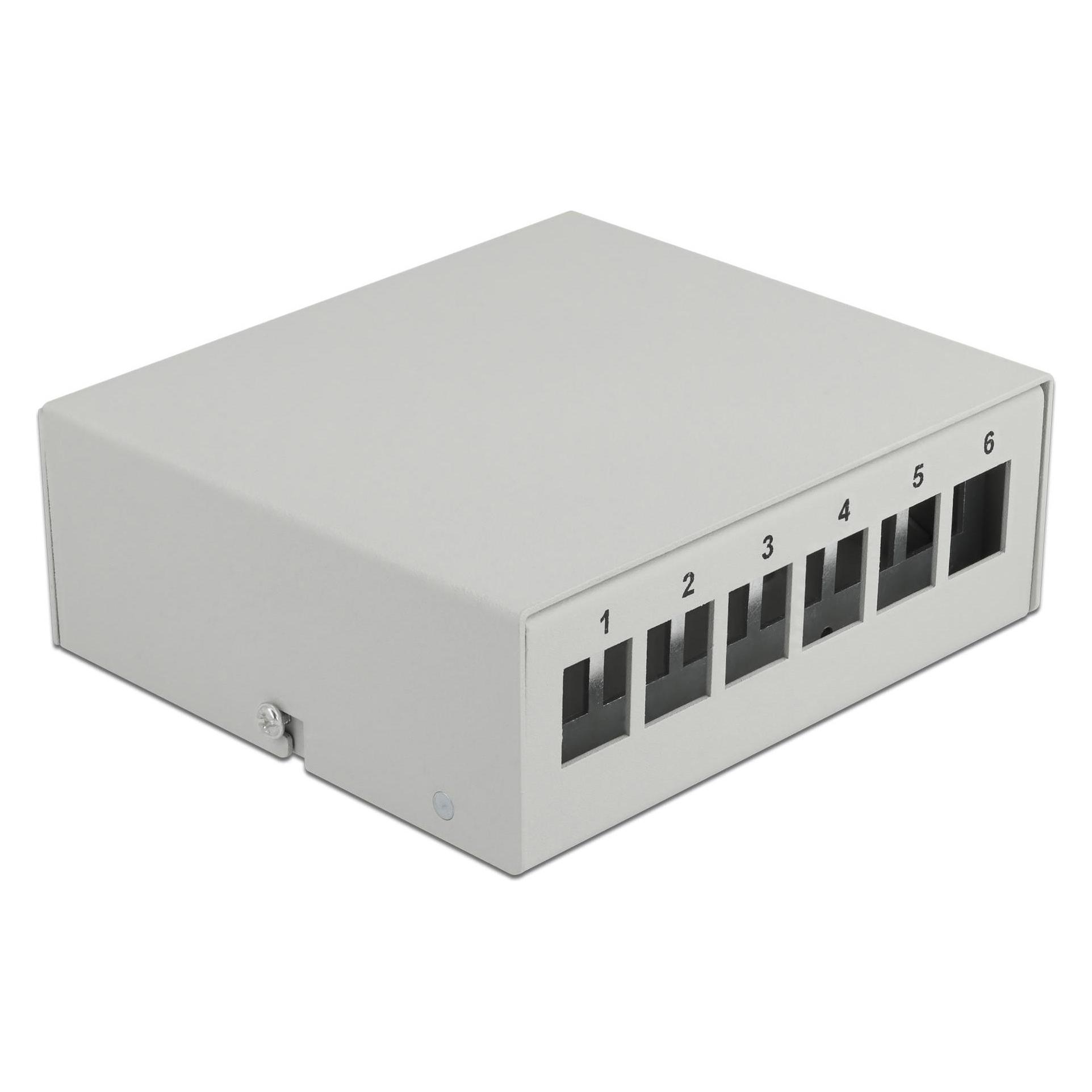 Delock Keystone Patchpanel 6 Port grau (43410)