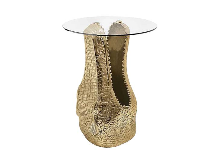 Design Beistelltisch „Wildlife Crocodile“ Gold Invicta Interiors
