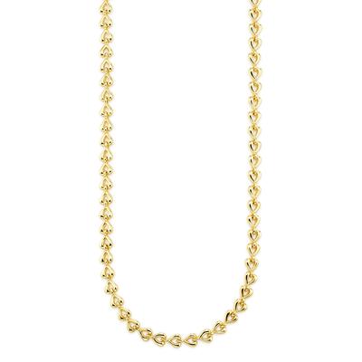 Kette ohne Anhänger FIRETTI "Schmuck, Geschenk, Kette gelbgoldfarben vergoldet Herzkettengliederung", gold (gelbgoldfarben), Halsketten, Damen, Silber 925 (Sterlingsilber), L: 46 B: 3,3mm, B:3,3mm