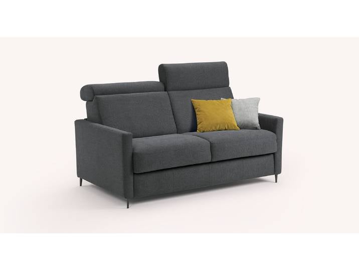 Canapé convertible Tissu AMY - Gris - Couchage 140x195