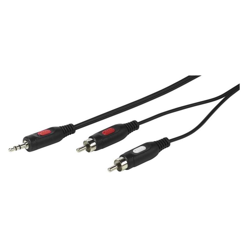 Vivanco Audiokabel Cinch-Klinke, 2.5m (2.50 m, AUX Kabel, Cinch Kabel) (VVAJACK2RCA25MMK)