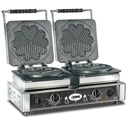 GMG - Waffeleisen Amore-L - 2x (Ø 21m) - Wechselbare Backplatte & einfache Montage - 50° bis 300°C - Leichte Reinigung