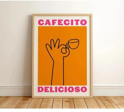 Uplift Picks But First Cafecito Canvas Print Minimalist Spanish Coffee Wall Art 11 30x45 Cm