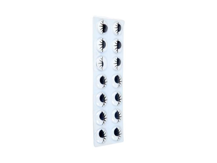 Glorex Wackelaugen mit Wimpern ⌀ 2 cm 14 Stück
