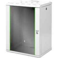 483-mm-Wandschrank, 16 HE, IT-Schrank hellgrau, 16 Höheneinheiten